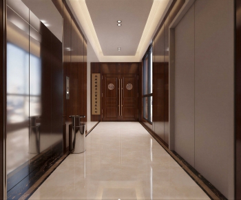 New Chinese Style Office Elevator Hall-ID:893503909