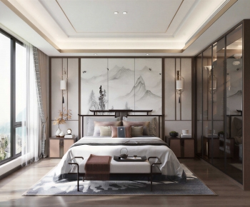 New Chinese Style Bedroom-ID:162179594