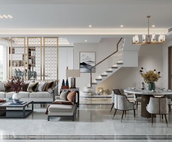 New Chinese Style A Living Room-ID:526200067
