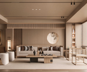 New Chinese Style A Living Room-ID:946765909