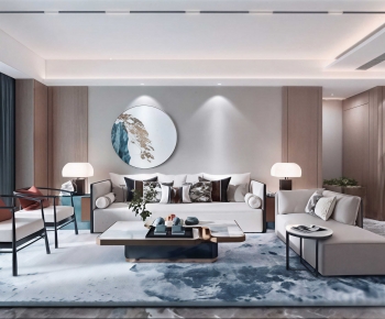 New Chinese Style A Living Room-ID:976221088