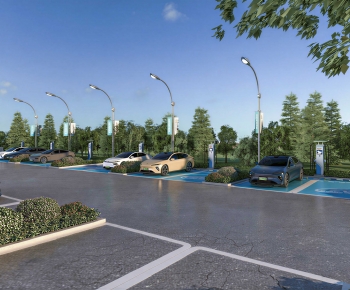 Modern Outdoor Parking Lot-ID:270461081