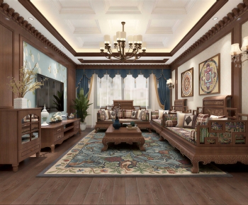 Chinese Style A Living Room-ID:659616954