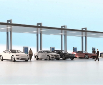 Modern Outdoor Parking Lot-ID:613761906