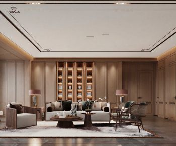 New Chinese Style A Living Room-ID:730215074