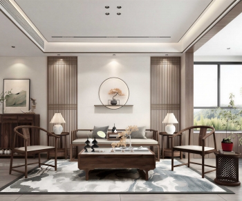 New Chinese Style A Living Room-ID:353032116