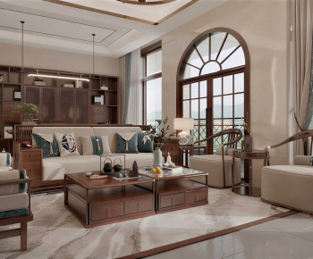 New Chinese Style A Living Room-ID:233752014