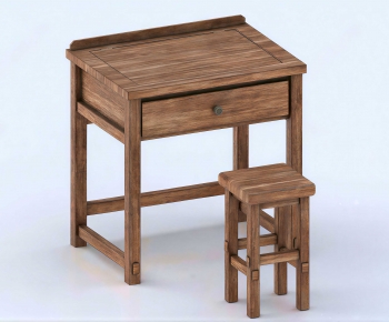New Chinese Style Computer Desk And Chair-ID:216840033