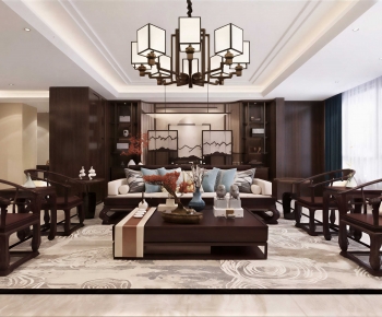 New Chinese Style A Living Room-ID:785696984