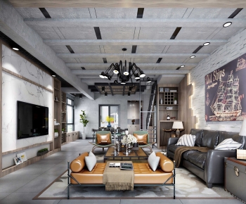 Industrial Style A Living Room-ID:782335042