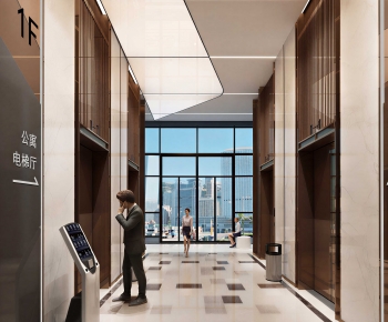 Modern Office Elevator Hall-ID:386641056