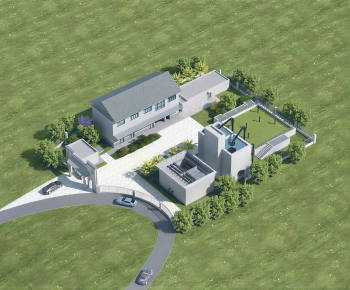 Modern Architectural Bird's-eye View Planning-ID:688601978