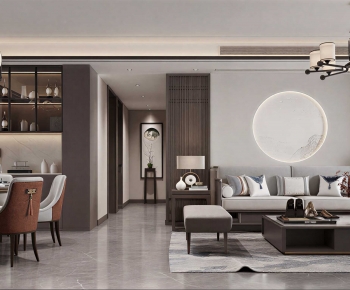 New Chinese Style A Living Room-ID:740103019