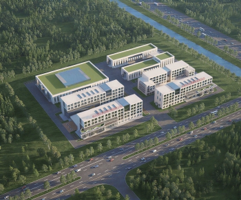 Modern Architectural Bird's-eye View Planning-ID:714313032