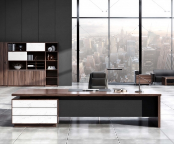 Modern Office Desk And Chair-ID:378905069