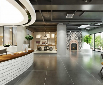 Industrial Style Office Reception Desk-ID:547023062