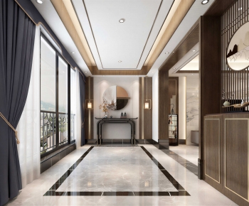 New Chinese Style Hallway-ID:129612925