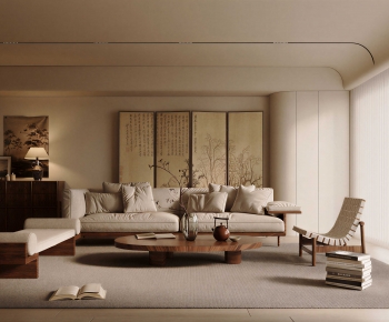 New Chinese Style A Living Room-ID:722157967