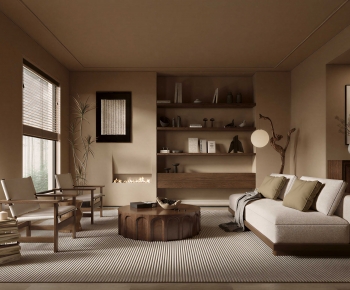 Wabi-sabi Style A Living Room-ID:461757908