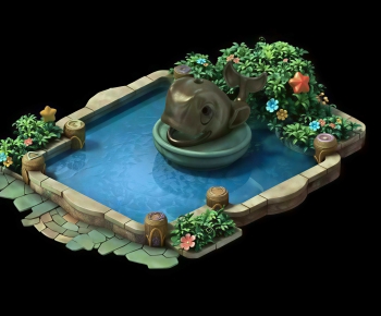 Modern Rockery Waterscape-ID:466890324