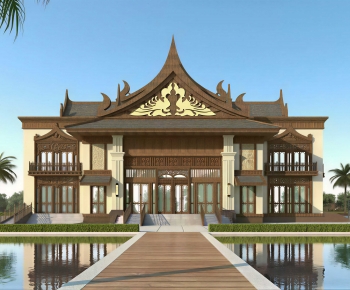 Southeast Asian Style Appearance Of Commercial Building-ID:877872942
