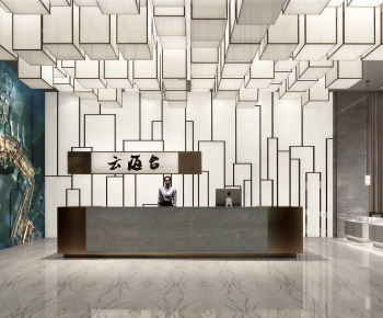 New Chinese Style Office Reception Desk-ID:214087019