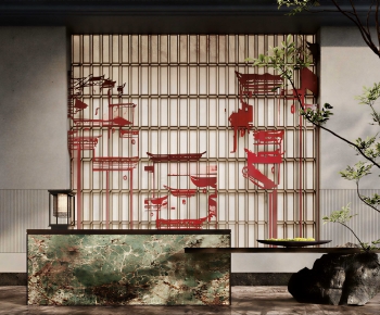 New Chinese Style Reception Desk-ID:906944998