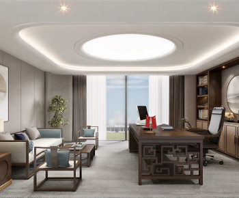 New Chinese Style Manager's Office-ID:384476904