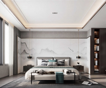 New Chinese Style Bedroom-ID:398013118
