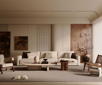 New Chinese Style A Living Room-ID:409364945