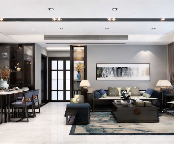 New Chinese Style A Living Room-ID:625296122