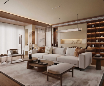 New Chinese Style A Living Room-ID:586800691