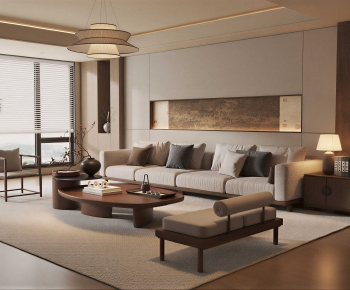 New Chinese Style A Living Room-ID:867067106