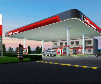 Modern Gas Station-ID:348006963