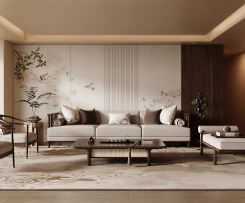 New Chinese Style A Living Room-ID:336218123