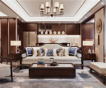 New Chinese Style A Living Room-ID:279479064