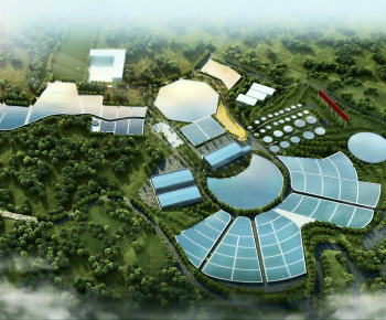 Modern Architectural Bird's-eye View Planning-ID:891009093