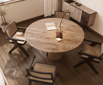 Wabi-sabi Style Dining Table And Chairs-ID:694360732