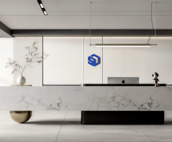 Modern Office Reception Desk-ID:475044011