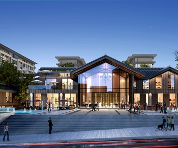 New Chinese Style Appearance Of Commercial Building-ID:462158922