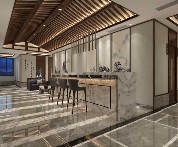 New Chinese Style Office Reception Desk-ID:245207074