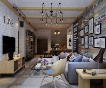 Industrial Style A Living Room-ID:680830528