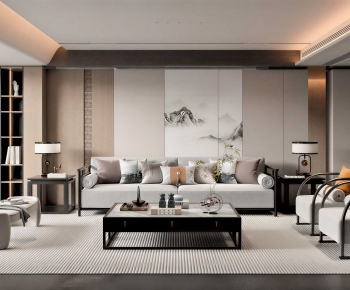 New Chinese Style A Living Room-ID:947360995