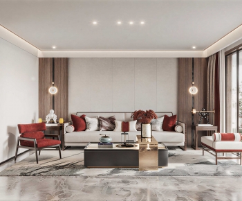New Chinese Style A Living Room-ID:336714036