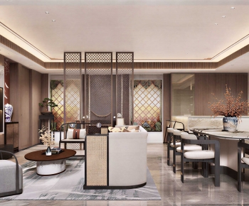 New Chinese Style A Living Room-ID:119357117