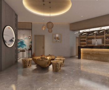 New Chinese Style Office Reception Desk-ID:817552096