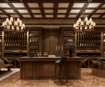 Classical Style Wine Cellar/Wine Tasting Room-ID:368352893