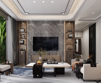 New Chinese Style A Living Room-ID:839293006