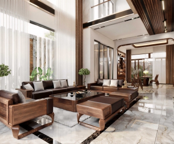 New Chinese Style A Living Room-ID:899169449