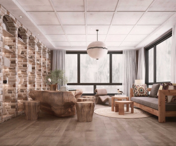 Wabi-sabi Style A Living Room-ID:990811114